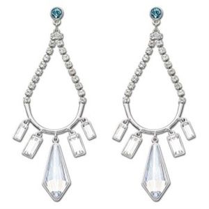 Signed Swarovski Talina Pierced Pyramid Earrings
